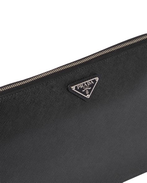 prada saffiano leather clutch.